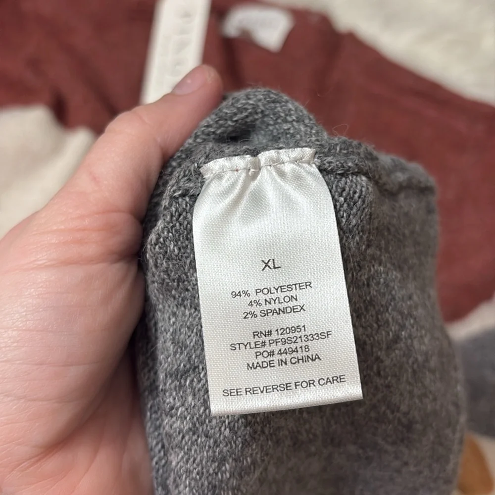 NWT Pinque Design Studio From Stitch Fix Rust Stone Combo Long Sleeve Sweater XL